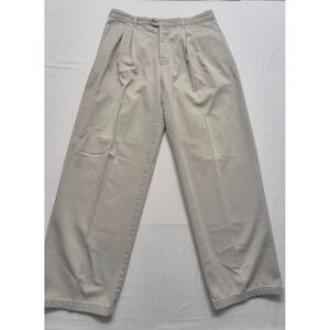 Tommy Hilfiger men's khaki pleaded front chino pants sz. 36x32 100% Cotton